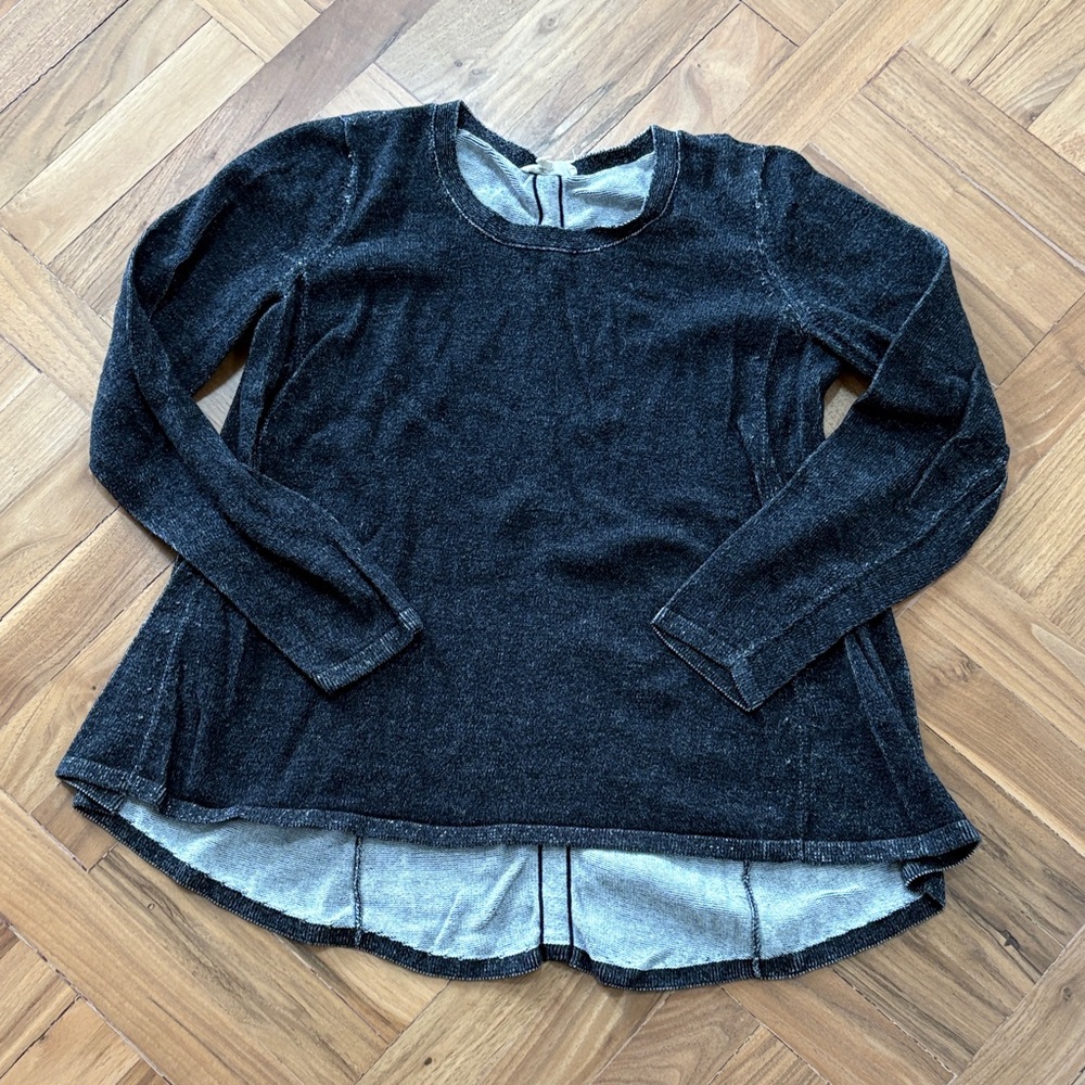 Eileen Fisher sz S Women's Black Sweater/sweatshirt with back stripe detail